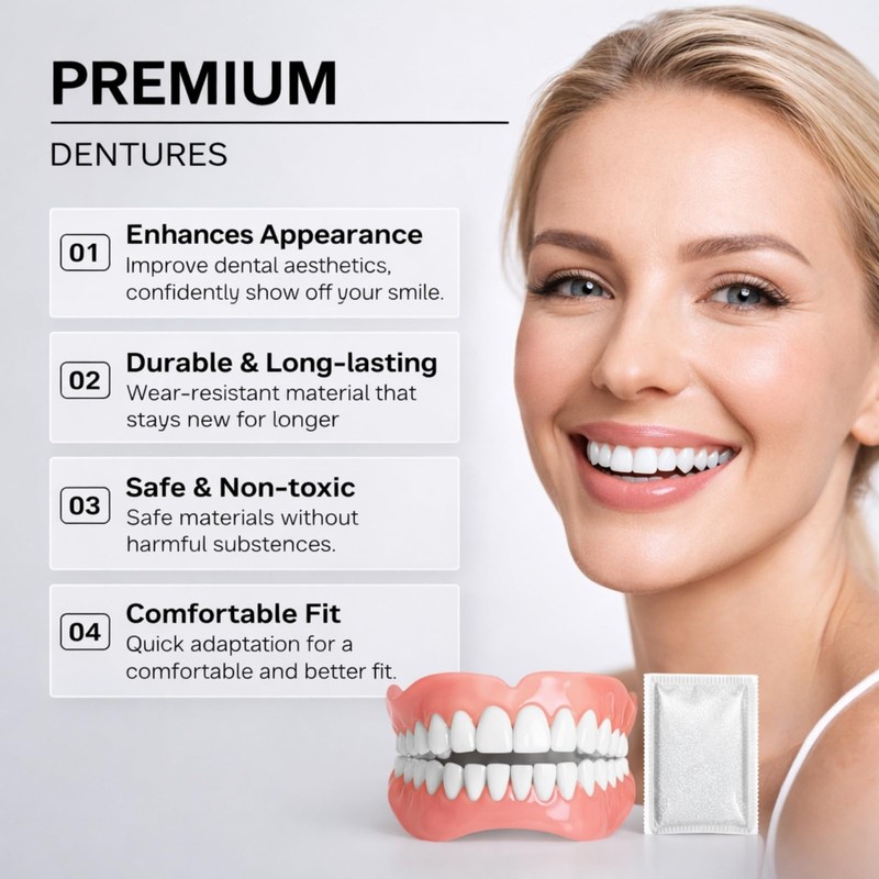 False Teeth Set for Adults,Clip in Veneers Teeth Top and