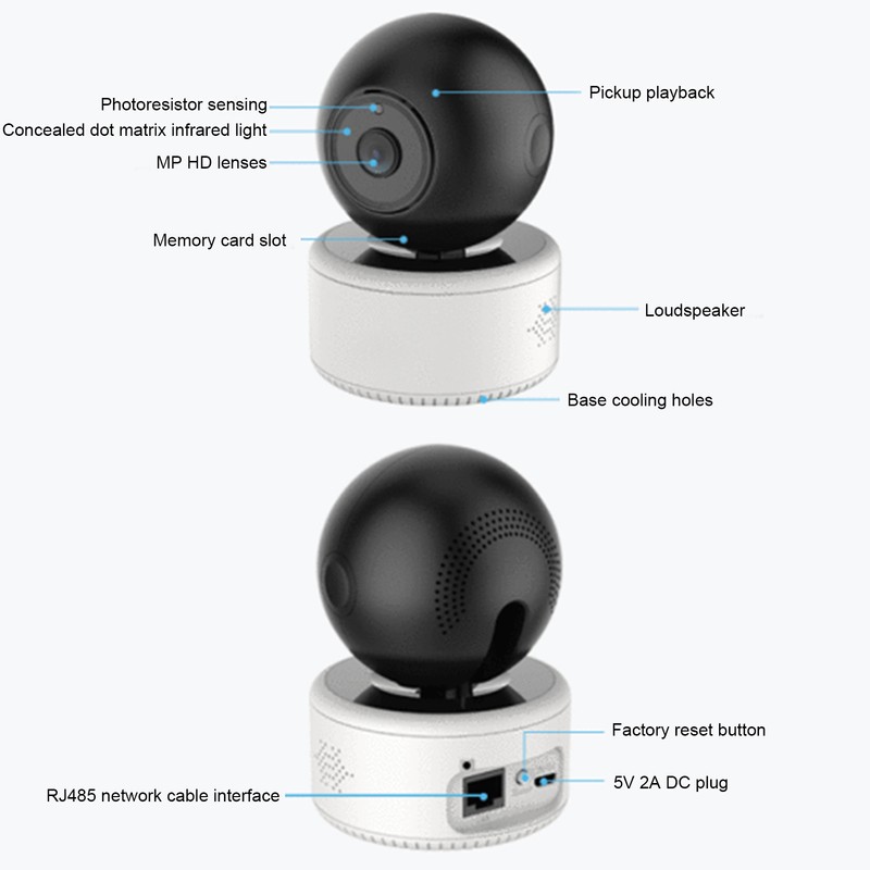 1080P WiFi Camera AI Smart Human Detection Infrared TwoWay Intercom