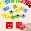 Face Changing Building Blocks Puzzle Game Wooden Cube Board Game:_Face