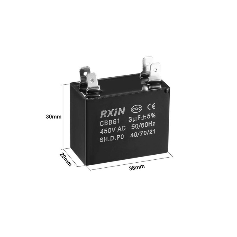 uxcell Ceiling Fan Capacitor CBB61 3uF 450V AC Double Insert