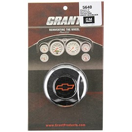 Grant 5640 Chrome Horn Button (Chevy Bow Tie, Black/Red)