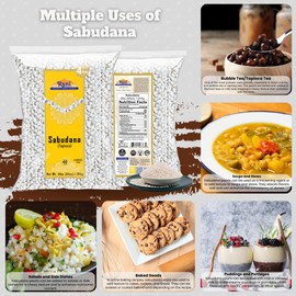 Rani Sabudana (Tapioca/Sago) Pearls 64oz (4lbs) 1.81kg Bulk ~ All Natural | Vegan | No Colors | NON-GMO | Indian Origin