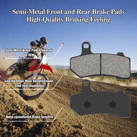 KLWZH Front and Rear Brake Pads for 2008-2018 Harley Touring FLHTCU Ultra Classic Electra Glide/FLHX Street Glide 2008-2015/Road King, Road Glide, Electra Glide, V-Rod, Street Rod, Night Rod