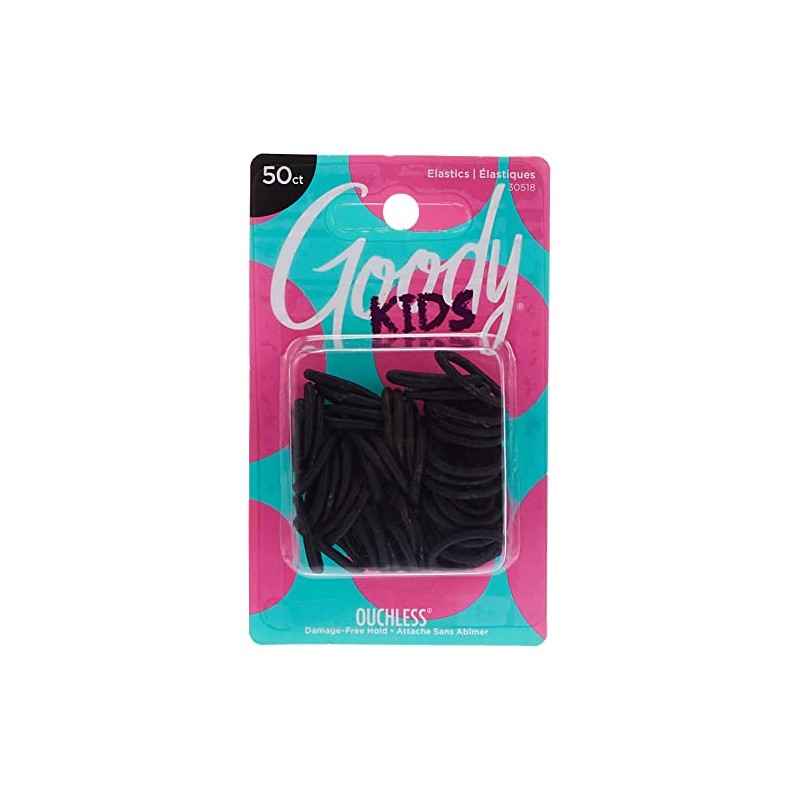 Goody Ouchless Trenzado Mini Elásticos, 50 unidades