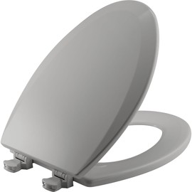 Bemis 1500EC-162 is an Elongated Molded Wood Toilet Seat Closed Front - with Cover with a Silver Finish
