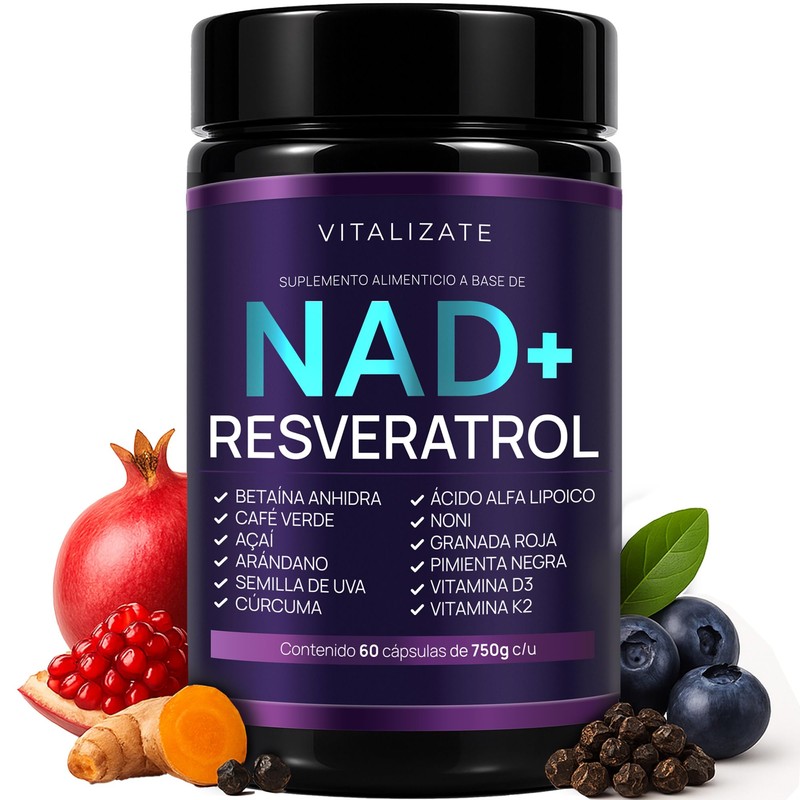 NAD+ Resveratrol Original - Suplemento Con 14+ Ingredientes | Complejo
