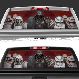 VSDecals Darth Vader in The Middle Ages Perforated Film Car Accessories Truck Window Wrap Car Truck Decal Car Idea SUV Decal for Truck N393 FRST (18Wx58L)