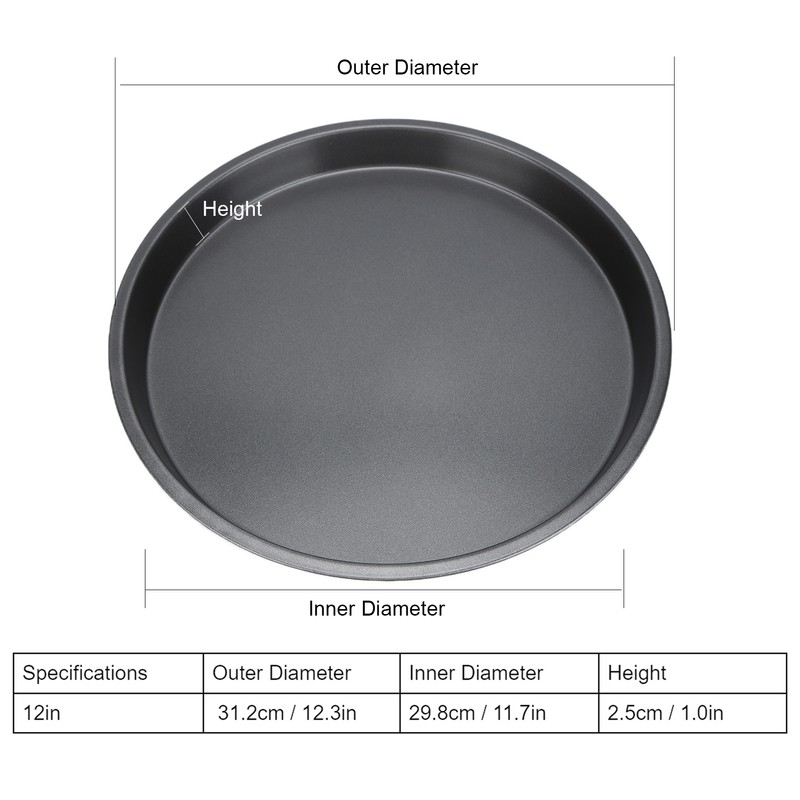 2Pcs Non Stick Pizza Pan Deep Thickened Carbon Steel Baking
