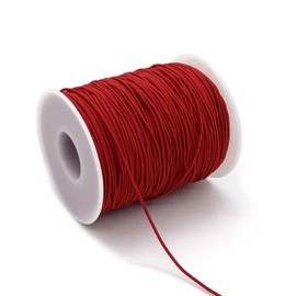 1mm Elastic Cord for Bracelets Necklaces, Cakasi 110 Yards Sturdy Stretchy Elastic Cord for Jewelry Making, Necklaces, Beading - Red