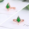 LAZLUVU Emerald Ring Rose Gold Engagement Rings for Women Unique