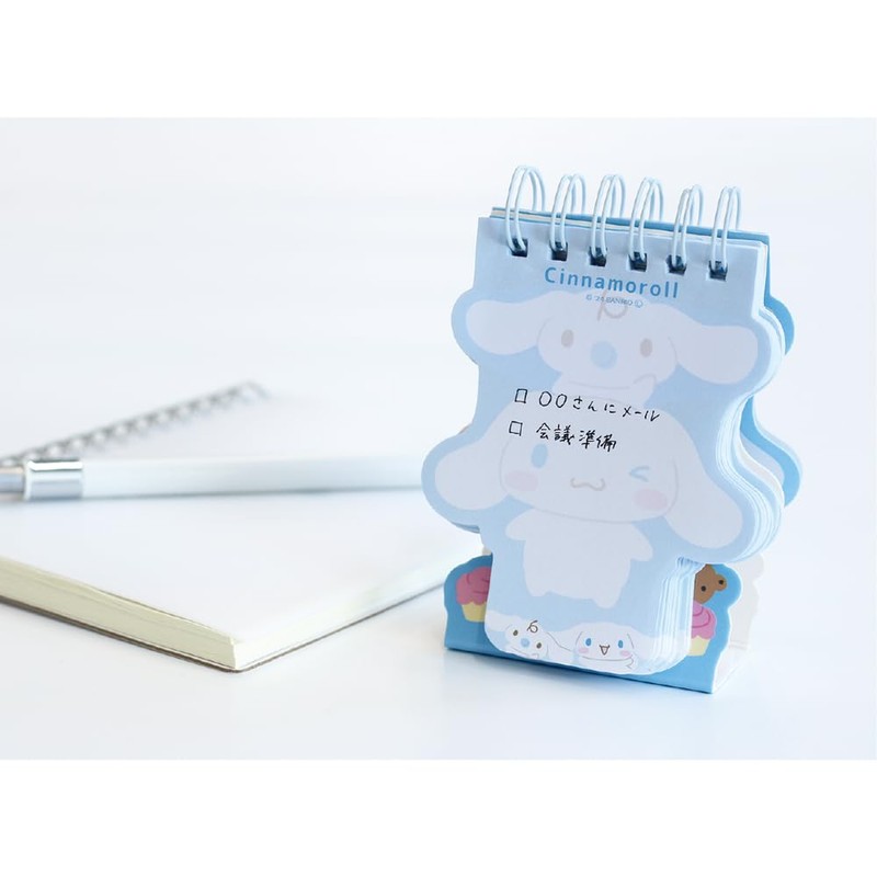 Tees Factory Sanrio Characters SR-5543620CR Standing Ring Memo, Cinnamoroll, 3.5