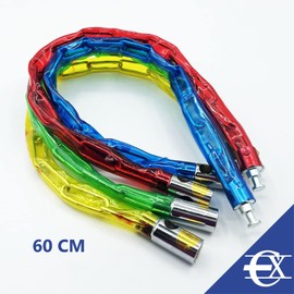 EUROXANTY Bicycle Lock | Plastic Coated Chain Lock | Link Lock for Bikes and Motorcycles | Chain Lock with 2 Keys | Lightweight 60cm Padlock | Blue