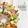 HolidayTree Handcrafted 22" Butterfly Capiz Wreath – Elegant Coastal Shell