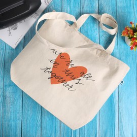 FINGERCRAFT Tote Bag, Lightweight and High Capacity Natural Cotton Canvas Shopping Bag, Multipurpose Regular Uses Grocery and Carry Bags for Men and Women