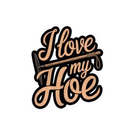 Garden Life Funny Gardening Bubble-Free Stickers, I Love My Hoe