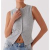 Women's Button Down Tank Top Sleeveless Ribbed Knit Cropped Vest