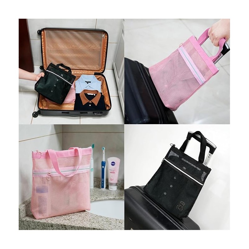1Pc Mesh Shower Caddy Bag, Quick Dry Tote Bag with