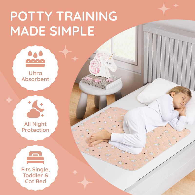 Potty Training Bed Pad, Mattress Protector for 100% Night Time