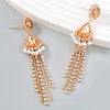 Long Rhinestone Drop Earrings for Women Wedding Tassel Dangle Drop