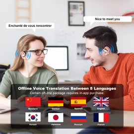 AI Language Translation Earbuds,3-in-1 Translator Earbuds Real-Time Ai Headphones 144-Languages & Accents Translation Earbuds fit iOS & Android,Translation Device for Business Travel & Learning