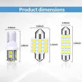 24PCS Car Interior LED Bulb, Dome Light LED Car Interior Replacement Bulb Kit Set T10 31 mm 41 mm for Car Interior, Indoor Map Dome Lights, License Lights, Trunk Lights, Etc.