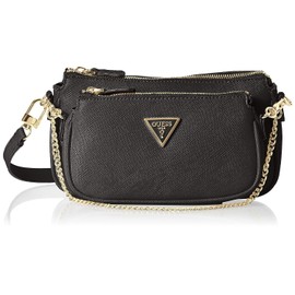 GUESS Women NOELLE DBL Pouch CROSSBODY Bag, Schwarz