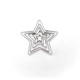 BekkiB 7767-Set of 5 Stars Cookie Cutters in the Shape of 5 Different Size Stars Stainless Steel