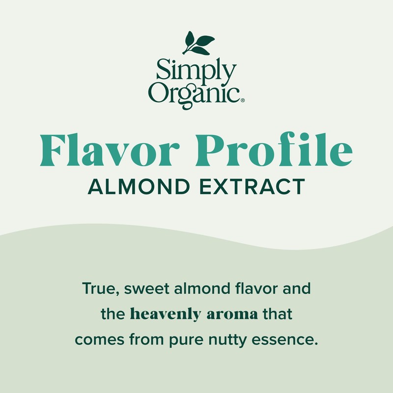 Simply Organic Almond Extract, 4 Ounce Glass Jar, Warm Sugar-free