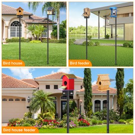 2 Pack 80 Inch Adjustable Bird Feeder Pole,Bird House Pole Suitable for Feeders & Birdhouse,Weather Station,Heavy-Duty Rustproof Design,Enhance Outdoor Decor & Birdwatching Experience
