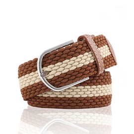 NiceYnn Men's Elastic Adjustable Waist Belt - Womens 3.3cm Wide Stretch Canvas Braided Belts Vintage Casual With Leather for Jeans, One Size