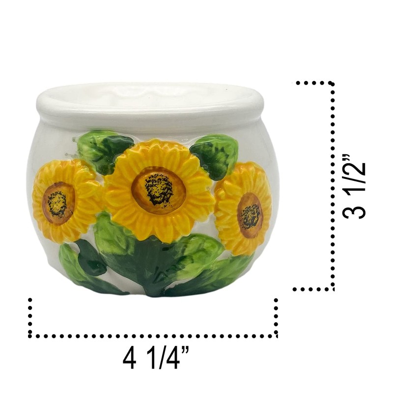 ACK Sponge/Soap Holder (Sunflower), Ceramic Hand Painted Sponge Holder for