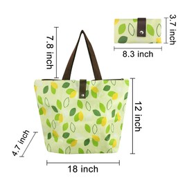 FuninCrea Foldable Shopping Bag, Reusable and Washable Shopping Bags Grocery Bag, Eco -friendly Shopping Tote Bag for Shopping, Travel, Groceries, Storage and Daily Use (yellow)