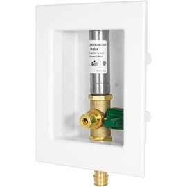 1-Pack Seelink Pre-Assembled Ice Maker Outlet Box, 1/2" PEX-A Expansion Inlet x 1/4" OD Compression Outlet, with Installed 1/4-Turn Ball Valve and Stainless Steel Hammer Arrestor