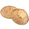 JEUIHAU 12 PCS 10 Inch Bamboo Bread Basket, Round Wicker
