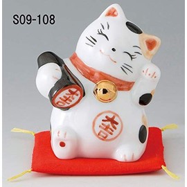 Matsumoto-Toki Fortune Welcoming Cat Pottery Interior Stamp S09-108