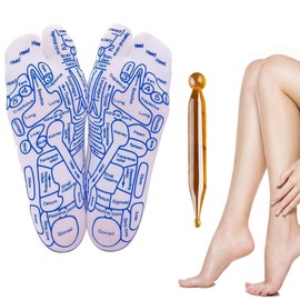 Serenity Steps Reflexology Socks Set, Acupressure Reflexology Socks with Massage Tool, Five Toe Separate Socks Foot Reflexology Socks for Women and Men, Beginner Acupoint Massage Tools (Women-Set B)