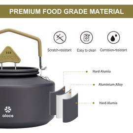 Alocs 1L Camping Kettle Teapot, Portable Camping Coffee Pot Tea Pot for Stove, Kettle Teapot for Outdoor, Hiking, Camping, Picnic and Traveling