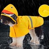 Dog Raincoat Waterproof Transparent PVC Brim Adjustable Hooded Dog Rain