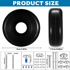 4 Pcs Luggage Wheels Replacement Suitcase Wheels Replacement, 50x17mm Suitcase Luggage Replacement Wheels, Rubber Luggage Suitcase Skate Swivel Caster Wheels Bearings Parts Repair Kit, with Tools