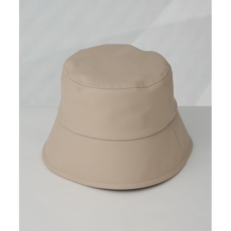 Nano Universe 673-4239305 Women's Faux Leather Bucket Hat, 040 beige