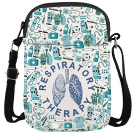 WCGXKO Respiratory Therapist Zipper Crossbody Bag Respiratory Therapist Merchandise For RT Messenger Bag (R THERAPY CR)