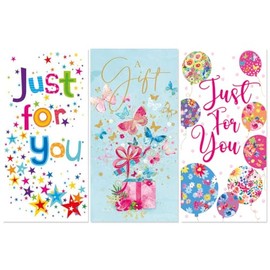 Pack of 6 Money Wallets for Cash Voucher Gifts in 3 Designs Multipack