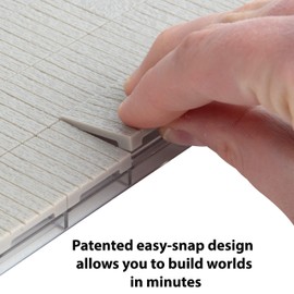 Monster Adventure Terrain- 50pc WOOD PLANK Tile Expansion Pack- Paintable 1"x1” Tile Set- Easy Snap Creates Amazing Tabletop Terrain in Minute