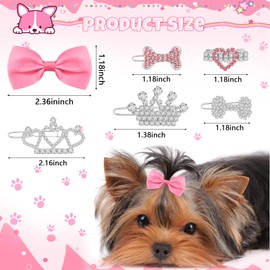 Janinka 29 Pcs Dog Hair Bows, Small Puppy Bowknot Clips, Clip on Dog Bows for Puppy Cat Kitten Grooming Accessories