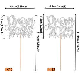 Cupcake-Aufsätze für Abschlussball 2025, Glitzer, Abschlussfeier, Nacht, Party, Cupcake-Picks, Klasse 2025, Dekorationen für Abschlussfeier, Abschlussball, Thema, Schule, Party, Kuchendekorationen