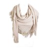 aesthetinc Solid Color Oversized Shredded Fringe Square Shape Scarf Wrap
