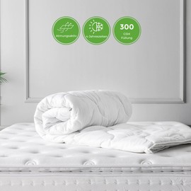 livessa Duvet 140 x 200 cm with Set of 2 Pillows 80 x 80 cm – Ideal for All Seasons with 300 g/m² Filling, 4 Seasons Duvets 140 x 200 cm, Oeko-Tex Certified, Soft and Breathable