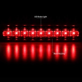 DNA MOTORING 3BL-CHA06-LED-BK Black Housing LED High Mount 3rd Third Brake Light [Compatible with 06-10 Dodge Charger]