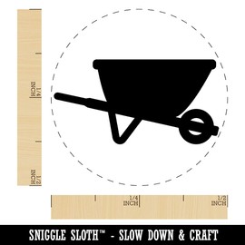 Gardening Wheelbarrow Self-Inking Rubber Stamp Ink Stamper for Stamping Crafting Planners - 1/2 Inch Mini - Lime Green Ink