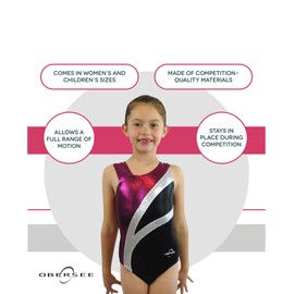 Obersee Girls' Gymnastics Leotard, multicolour